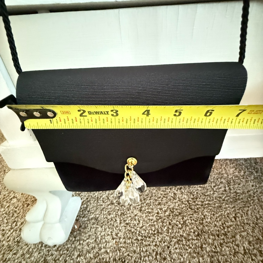 Vintage Designer Black Crystal Hand Bag Purse - Picture 6 of 17